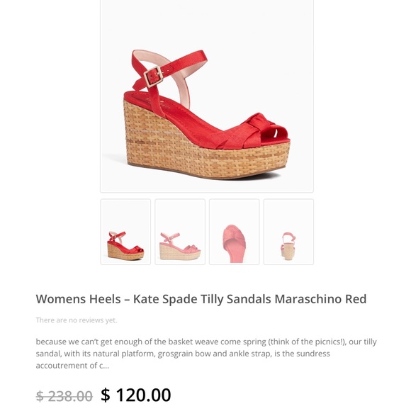 Kate Spade New York ♠️ Tilly Red Wedges - Picture 7 of 8